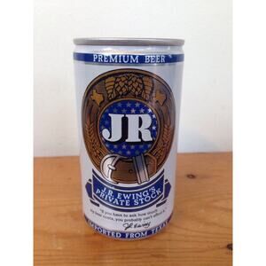 Vintage Flat Pop Top Pull Tab Beer Can JR Ewing Private Stock Pearl Brewing